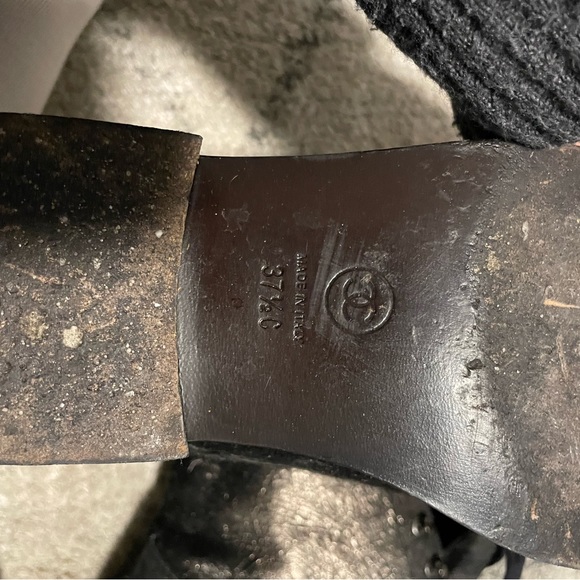 Chanel Distressed black iridescent booties European Size 37 1/2 - Picture 3 of 10